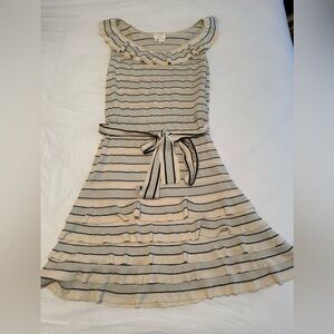 Kate Spade Chelsey Striped Ruffle Knit Sweater Dress